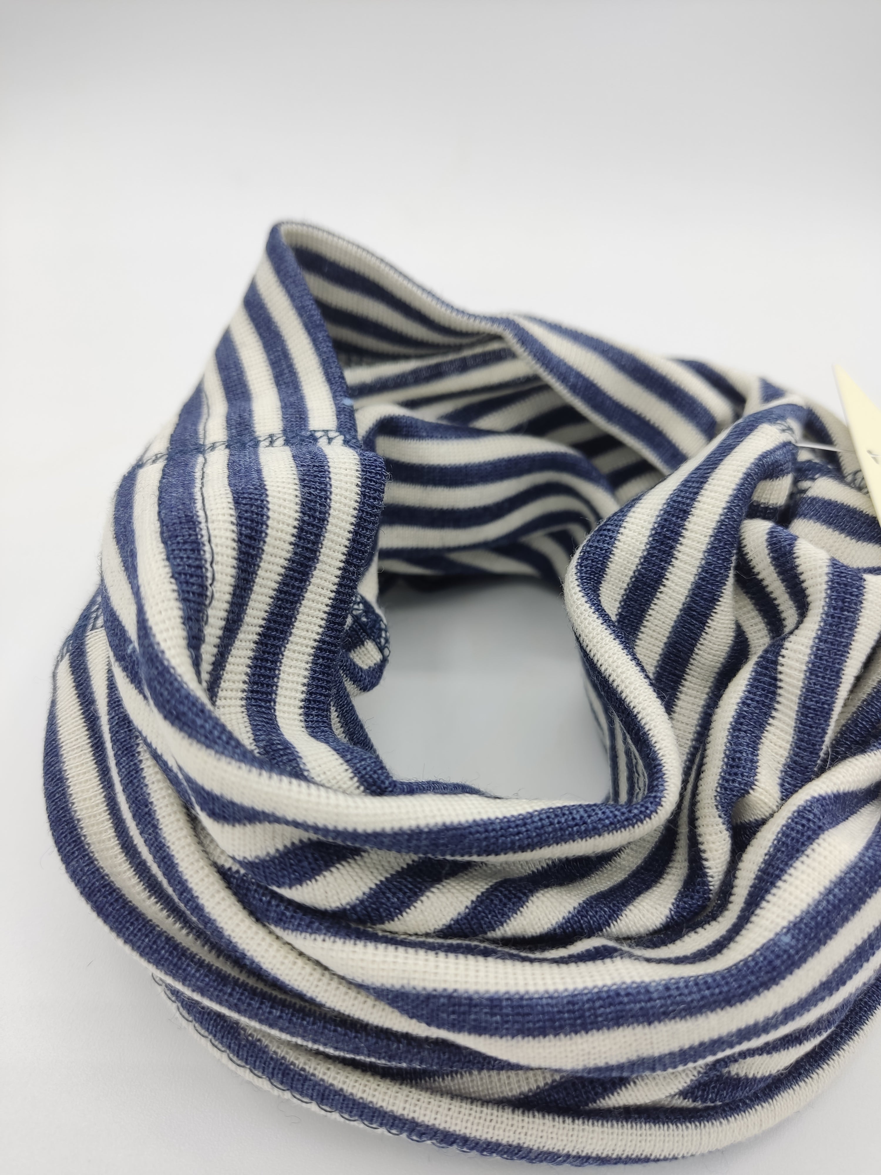 Scaldacollo in lana e seta per bambino e adulto // riga Blu Navy